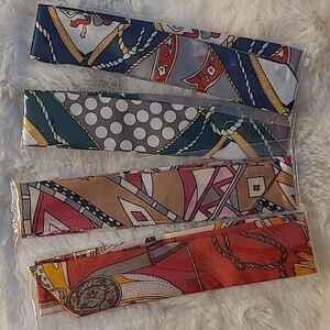 Set of 4 New scarfs/ twillies